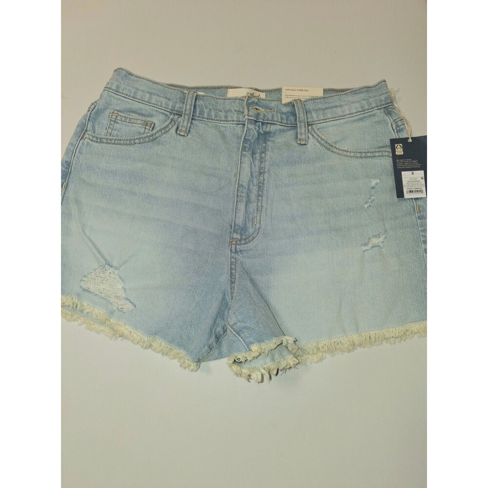 NEW Universal Thread Womens Blue Denim Highest Rise Shortie Shorts fringe hem
